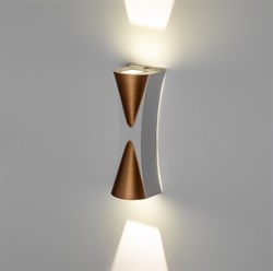 ЭРА Декоративная подсветка ЭРА WL43 WH+GD светодиодная 6Вт 3500К белый/золото IP54 для интерьера, фасадов зданий Б0054423 - фото 90219