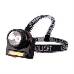 Фонарь налобный поворотный направленный + сфокусированный свет, встроенный аккумулятор, зарядка от сети через съемный кабель (в комплекте) Rexant 75-719 - фото 90279