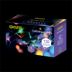 ФАZA Гирлянда AC-G01-120M, 120 мульт. LED, 12.8 м., 8 реж., 220В .5047655 - фото 90476