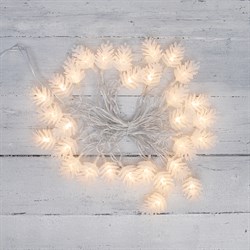 NEON-NIGHT Гирлянда светодиодная «Шишки» 5 м, 30 LED, прозрачный ПВХ с контроллером, цвет свечения теплый белый 303-069 - фото 90526