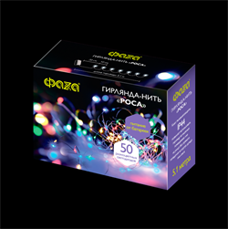 ФАZA Гирлянда DC-G03-50M, 50 мульт. microLED, 5.1 м., 8 реж., 3xAA .5047877 - фото 90529