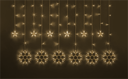 Navigator Гирлянда 95 005 NGF-D032-01 (бахрома звезды и снежинки WW 2.5*1м IP20) 95005 - фото 90574