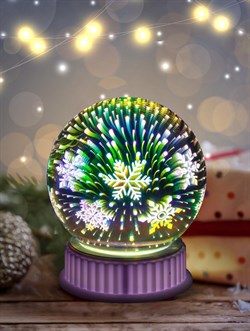 ЭРА ENGDS-15 Шар с внутренней проекцией Снежинки, 3*AAA, IP20 Б0051951 - фото 90598