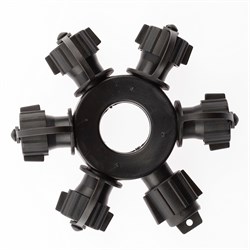 ЭРА ERAPS-OR Круговой разветвитель для гирлянд, IP65, d13 см, 6 гнезд (1 вход, 5 выходов), черный, каучук, 220В Б0051885 - фото 90737