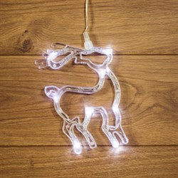 NEON-NIGHT Фигура светодиодная "Олененок" на присоске с подвесом, цвет белый 501-016 - фото 90780