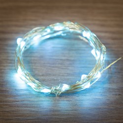 NEON-NIGHT Гирлянда "Роса", 2 м, 20 диодов, цвет голубой, тонкий батарейный блок 303-003 - фото 90846