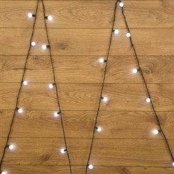 NEON-NIGHT Гирлянда "Шарики" Ø25 мм 5м, темно-зеленый ПВХ, 25 диодов, цвет Белый, Без контроллера 303-555 - фото 90895