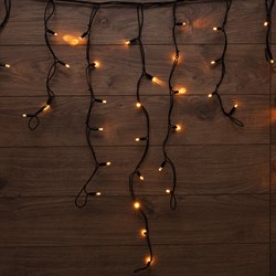 NEON-NIGHT Гирлянда «Айсикл» («Бахрома») светодиодная 3,2х0,9 м, 120 LED, черный провод каучук, теплое белое свечение 255-216 - фото 90986