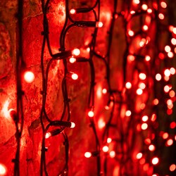 NEON-NIGHT Гирлянда "Светодиодный Дождь" 2х1,5м, постоянное свечение, черный провод "КАУЧУК", 230 В, диоды КРАСНЫЕ, 360 LED 237-122 - фото 90991