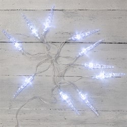 NEON-NIGHT Гирлянда светодиодная «Сосульки» 1.5 м, 10 LED, прозрачный ПВХ, цвет свечения белый, 2 х АА (батарейки не в комплекте) 303-094 - фото 91054