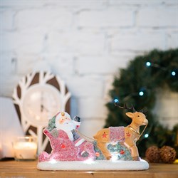 NEON-NIGHT Керамическая фигурка «Дед Мороз в санях» 30.5х12.2х17.2 см 505-029 - фото 91071