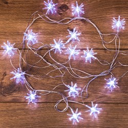 NEON-NIGHT Гирлянда светодиодная "Снежинки" 20 LED БЕЛЫЕ 2,8 метра 303-036 - фото 91214