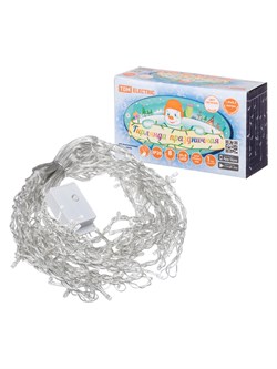 TDM Гирлянда светодиодная "Бахрома" 1,9х0,5 м, 68LED, белый, 8 режимов, 250 В, IP20, SQ0361-0077 - фото 91309