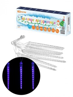 TDM Гирлянда светодиодная "Сосульки фигурные" 2,1 м, 176LED, 8 шт, падающий синий свет, 250 В, IP44 SQ0361-0096 - фото 91395