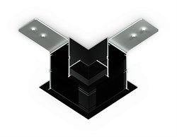 Ambrella Коннектор угловой для встраиваемого шинопровода под ГКЛ 12,6мм Magnetic 220V GL1040 BK черный 80*80*47 (соединители в комплекте) GL1040 - фото 92119