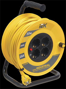 IEK Катушка УК30 с т/з 4 места 2Р+PЕ/30м 3х1,5 мм2 Industrial WKP15-16-04-30 - фото 93071