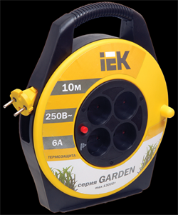 IEK Катушка УК10 с т/з 4 места 2Р/10м 2х0,75 мм2 "Garden" WKP23-06-04-10 - фото 93081