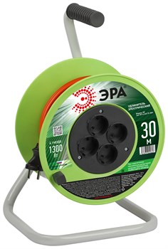 ЭРА Удлинитель силовой RP-4-2x0.75-30m на пластиковой катушке без заземления 4 розетки 30м ПВС 2х0,75мм2 Б0059780 - фото 93128