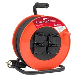 EKF PROxima Удлинитель на катушке "Атлант 2.0" 4 гнезда 40м с заземлением ПВС 3*1,5 16А/3,5кВт IP44 UKA02-16-315-4-40-IP44 - фото 93142