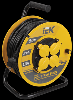 IEK INDUSTRIAL PLUS Катушка УК50 с т/з 4 места 2Р+PЕ/50метров 3х1,5мм2 IP44 Industrial plus WKP15-16-04-50-44 - фото 93146