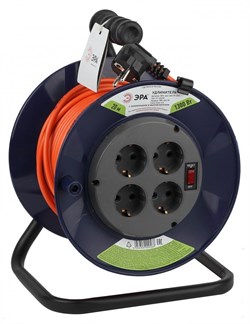 ЭРА RPx-4es-3х0.75-20m Удлинитель силовой на пластиковой катушке c/з 4 гн 20м ПВС 3х0.75 Б0046845 - фото 93162