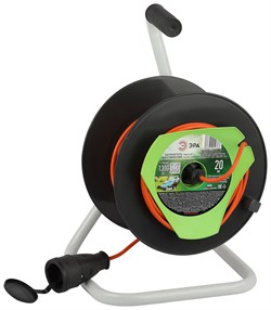 ЭРА Удлинитель силовой RP-1-2x0.75-20m на пластиковой катушке без заземления 1 розетка 20м ПВС 2х0,75мм2 Б0059767 - фото 93171