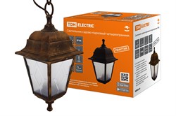 TDM Светильник садово-парковый НСУ 04-60-001 четырехгранник, подвес, пластик, расс.пластик, бронза SQ0330-0776 - фото 93614