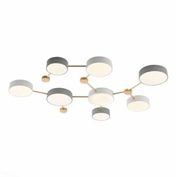 Evoluce SLE600102-08 Светильник потолочный Золото, Светлое дерево/Белый, Серый LED 8*16,5W 4000K SLE600102-08 - фото 95983