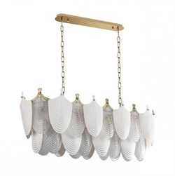 Odeon Light 5051/14 HALL ODL24 517 золото/белый/прозрачный/металл/фарфор/стекло Люстра E14 14*40W PORCELA 5051/14 - фото 97147