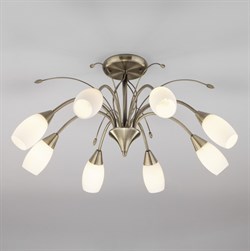 Eurosvet Потолочная люстра со стеклянными плафонами 30280/8 античная бронза a043221 - фото 97480