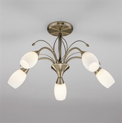 Eurosvet Потолочная люстра со стеклянными плафонами 30280/5 античная бронза a043220 - фото 97489