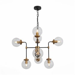 ST LUCE SL234.403.08 Люстра подвесная  Черный, Золото/Прозрачный E27 8*40W SL234.403.08 - фото 97523