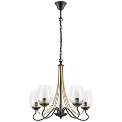 Lightstar 734057 (SD1355/5) Люстра BOLLA 5х40W E14 ЧЕРНЫЙ/ЗОЛОТО/ПРОЗРАЧНЫЙ (в комплекте) 734057 - фото 97545