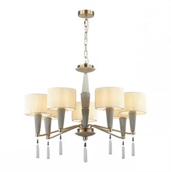 Odeon Light 5403/7 CLASSIC ODL_EX23 33 бронзовый/светло-коричневый/кремовый металл/керамика/ткань Люстра E14 7*40W LATTE 5403/7 - фото 97795