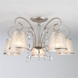 Eurosvet Потолочная люстра с абажурами 60065/5 серебро 00000082052 - фото 98909