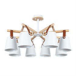 Arte Lamp A7032PL-8WH THOMAS Люстра на штанге металл/дерево/кожа A7032PL-8WH - фото 99038