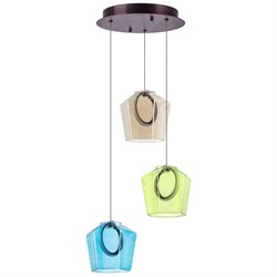 Lightstar 796139 Люстра CARAMELLO LED 3х6W 330LM КОФЕЙНЫЙ/МУЛЬТИКОЛОР 3000K, шт 796139 - фото 99293