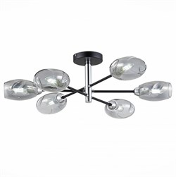 Evoluce SLE155512-06 люстра потолочная чёрный, хром / дымчатый E14 6*40W SLE155512-06 - фото 99880