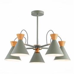 Evoluce SLE125112-05 люстра потолочная серый, золотой / серый, тёмное дерево E14 5*40W SLE125112-05 - фото 99995