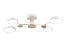 Ambrella Светильник светодиодный подвесной FL4858/4 WH/WD белый/дерево 60W 3000-6000K 700*400*120  (без ПДУ) FL4858