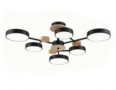 Ambrella Светильник светодиодный подвесной FL4863/6 BK/WD черный/дерево 90W 3000-6000K D750*180 (без ПДУ) FL4863