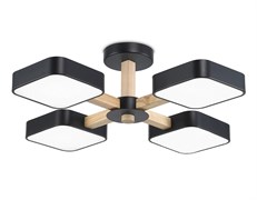 Ambrella Светильник светодиодный подвесной FL4880/4 BK/WD черный/дерево 72W 3000-6000K D610*160 (без ПДУ) FL4880