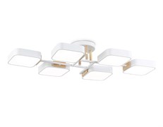Ambrella Светильник светодиодный подвесной FL4886/6 WH/WD белый/дерево 108W 3000-6000K 850*430*140 (без ПДУ) FL4886