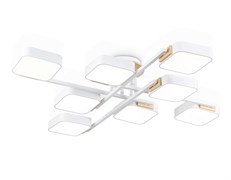 Ambrella Светильник светодиодный подвесной FL4888/8 WH/WD белый/дерево 144W 3000-6000K  960*960*160 (без ПДУ) FL4888