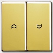 Выключатель управления жалюзи кнопочный, 10 А / 250 В~ Jung LS Gold Золото go2995p