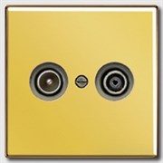 Накладка TV-FM розетки Jung LS Gold Золото go2990tv