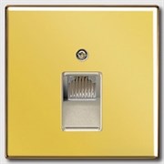 Накладка 1-ой наклонной ТЛФ/комп розетки Jung LS Gold Золото go2969-1ua