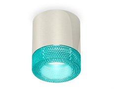 Ambrella Комплект накладного светильника с композитным хрусталем XS7405005 PSL/BL серебро полированное/голубой MR16 GU5.3 (C7405, N7194) XS7405005