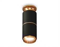 Ambrella Комплект накладного светильника XS6302240 SBK/PYG черный песок/золото желтое полированное MR16 GU5.3 (N6905, C6302, A2062, N6124) XS6302240