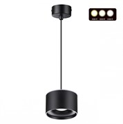 Novotech 358968 OVER NT22 черный Светильник накладной с переключ. цв. температуры, провод 2м IP20 LED 3000К\4000К\6000К 12W вниз + 3ВW вверх 110-265V 358968